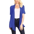 thumbnail image 1 of Women's Jersey Short Sleeve Solid Open Front Draped Casual Work Office Wear Cardigan MADE IN USA (S-3XL), 1 of 5