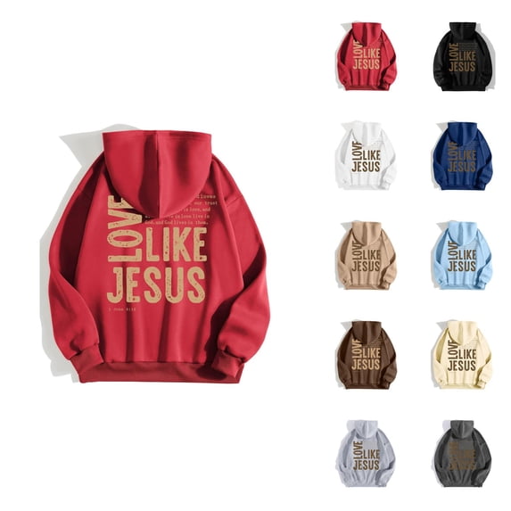 Women's Jesus Hoodie 2025 Bible Verse Christian Hooded Sweatshirt Fall Winter Y2K Graphic Pullover Sweatshirt with Pockets