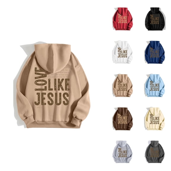 Women's Jesus Hoodie 2025 Bible Verse Christian Hooded Sweatshirt Fall Winter Y2K Graphic Pullover Sweatshirt with Pockets