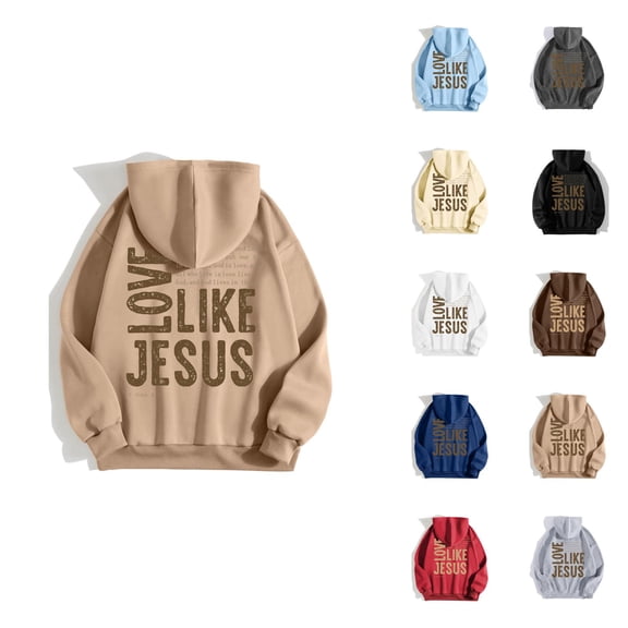 Women's Jesus Hoodie 2025 Christian Bible Verse Hooded Sweatshirt Fall Winter Y2K Graphic Pullover Sweatshirt with Pockets