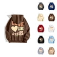 thumbnail image 1 of Women's Jesus Hoodie 2026 Casual Long Sleeve Christian Bible Verse Hooded Sweatshirt with Pockets Pullover Top, 1 of 8