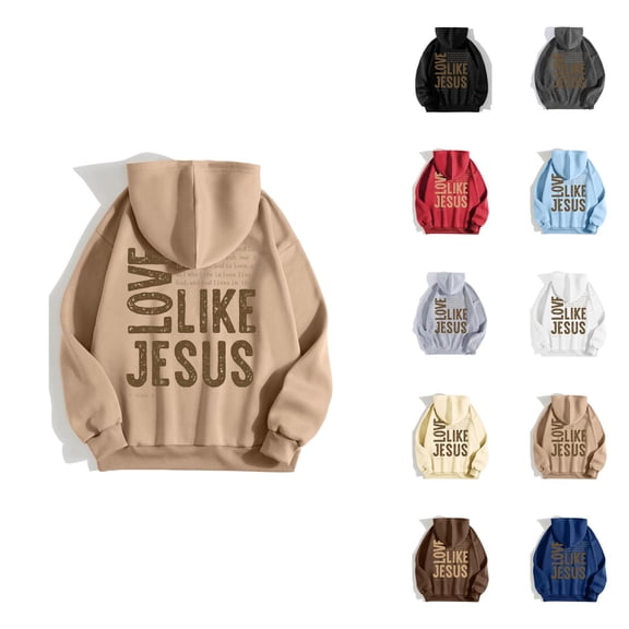 Women's Jesus Hoodie 2026 Christian Bible Verse Hooded Sweatshirt Long Sleeve Y2K Graphic Pullover Sweatshirt with Pockets