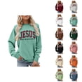 thumbnail image 1 of Women's Jesus Sweatshirt 2026 Fall Winter Long Sleeve Crewneck Bible Verse Christian Sweatshirt Pullover Top, 1 of 4