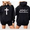 thumbnail image 1 of Women's "Jesus The Way The Truth The Life" Cross-Themed Graphic Breathable Hoodie Hooded long-sleeved Black S-2XL, 1 of 7