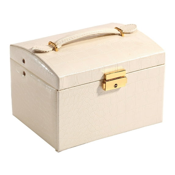Women's Jewelry Box, Medium Sized Jewelry Storage Box. Portable Travel Jewelry case for Earrings Bracelets Rings
