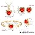 thumbnail image 1 of Women's Jewelry Set Necklace Earrings Ring Bracelet Heart Shaped Gemstone Alloy Inlaid Fashion Gift For Women, 1 of 6