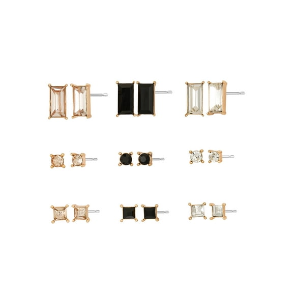 Women's Jewelry Stud Earring Collection, 9 Pairs