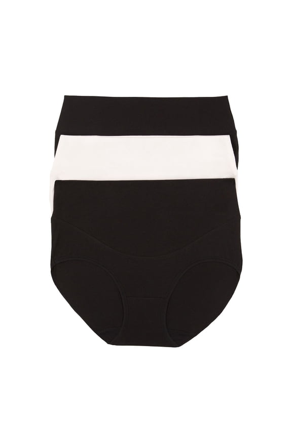 Women's Jezebel 3-Pack Pima Cotton Control Briefs Set 900820P3 Color: Black White Size: LARGE