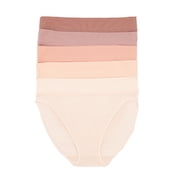 Women's Jezebel 5-pk. Pima Cotton Hi-Cut Panty 900819P5 Color Sun Kissed Neutrals Size X LARGE
