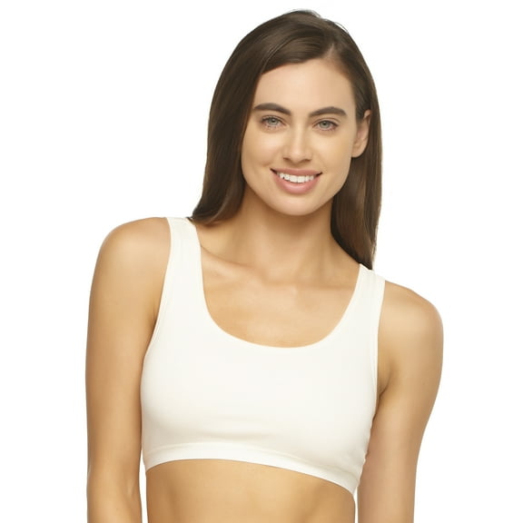 Felina | Organic Cotton Bralette for Women | Super Soft & From Plant-Based Dyes (Cloud, Medium)