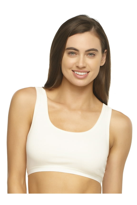 | Organic Cotton Bralette for Women | Super Soft & From Plant-Based Dyes (Cloud, Small)