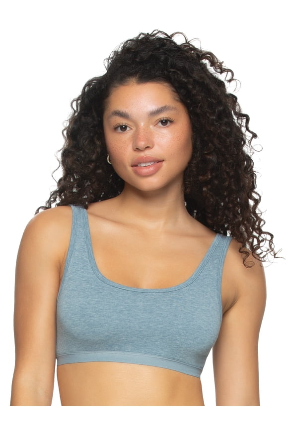 | Organic Cotton Bralette for Women | Super Soft & From Plant-Based Dyes (Sky, X-Large)