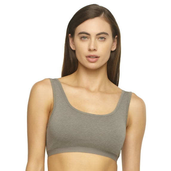 Felina | Organic Cotton Bralette for Women | Super Soft & From Plant-Based Dyes (Slate, Large)
