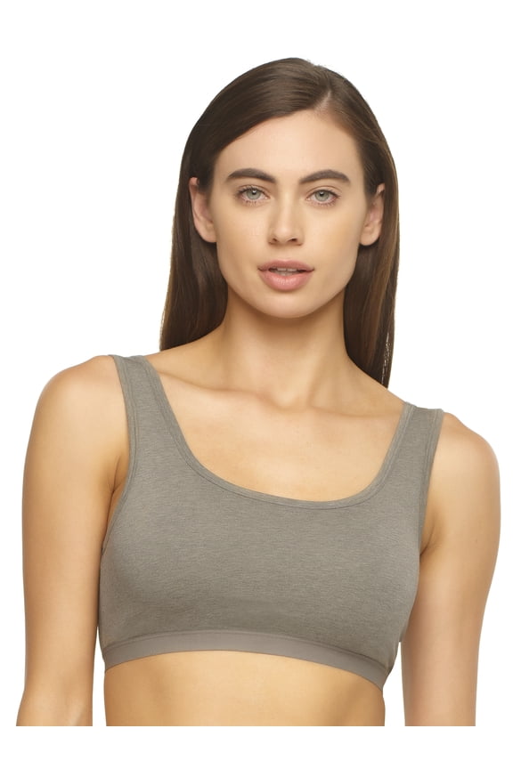 | Organic Cotton Bralette for Women | Super Soft & From Plant-Based Dyes (Slate, Large)