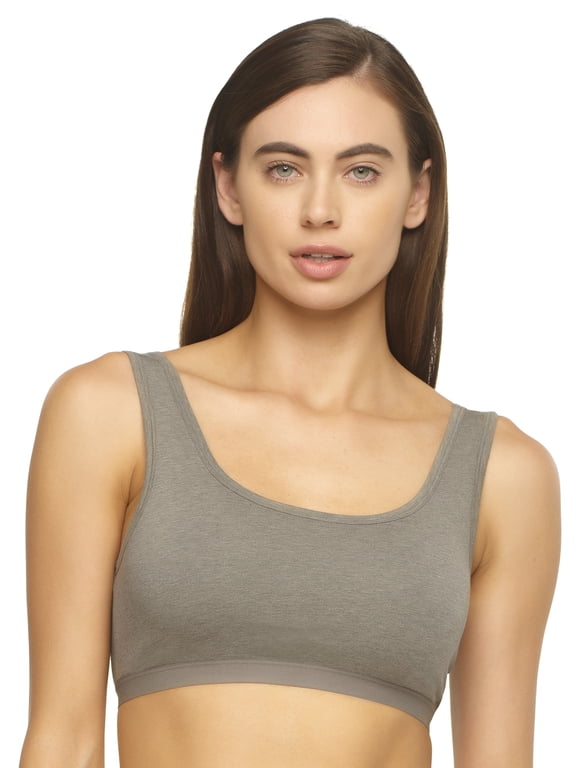 | Organic Cotton Bralette for Women | Super Soft & From Plant-Based Dyes (Slate, X-Large)