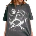 thumbnail image 1 of Women’s Jimothy Raccoon T-Shirt, Seattle Feral Legend Graphic Tee, Vintage Moon Forest Animal Tshirt, Funny Trash Panda Short Sleeve Tee, 1 of 5