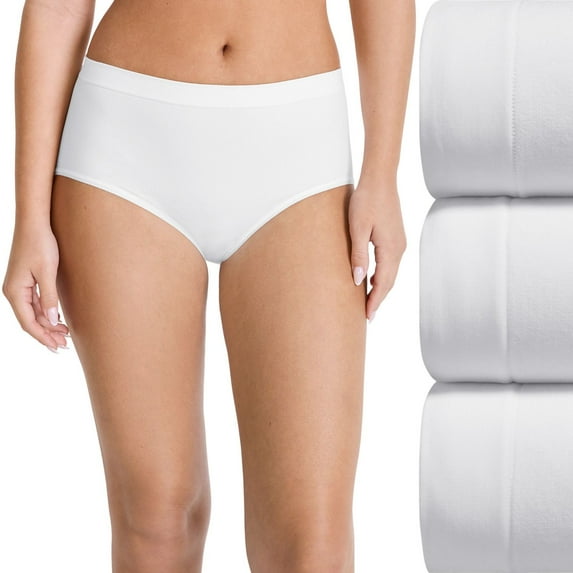 Women's Jockey® 3-pk. Seamfree® Brief Panty Set 4431 Color: All White Size: X LARGE