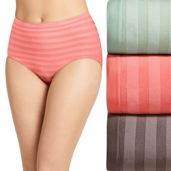 Women's Jockey® Matte & Shine Seamless Full Rise Brief Panty 1218 Color: Mint Multi Size: 8
