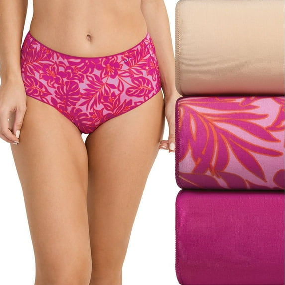 Women's Jockey® No Panty Line Promise® 3-Pack Hip Brief Panty Set 1772 Color: Bold Palm Size: 7