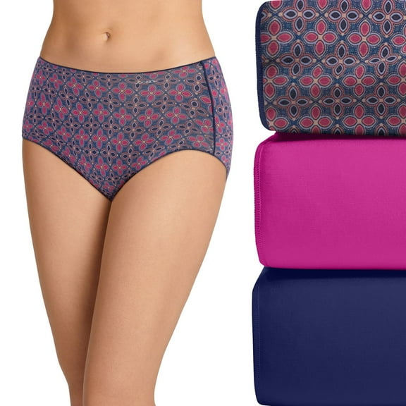 Women's Jockey® No Panty Line Promise® 3-Pack Hip Brief Panty Set 1772 Color: Gallant Geo Jewels Size: 9