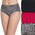 thumbnail image 1 of Women's Jockey® No Panty Line Promise® 3-Pack Hip Brief Panty Set 1772 Color: Mixed Animal Size: 5, 1 of 4