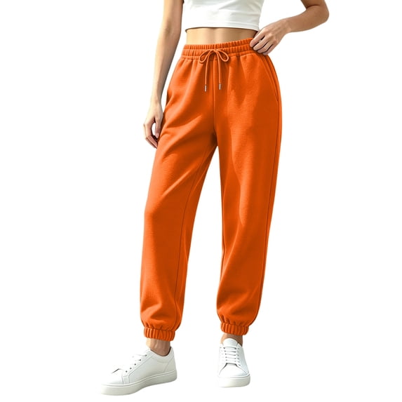 Women's Jogger Pants Drawstring Elastic Waist Loose Fit Solid Color Casual Sweatpants Lounge Pants with Pockets