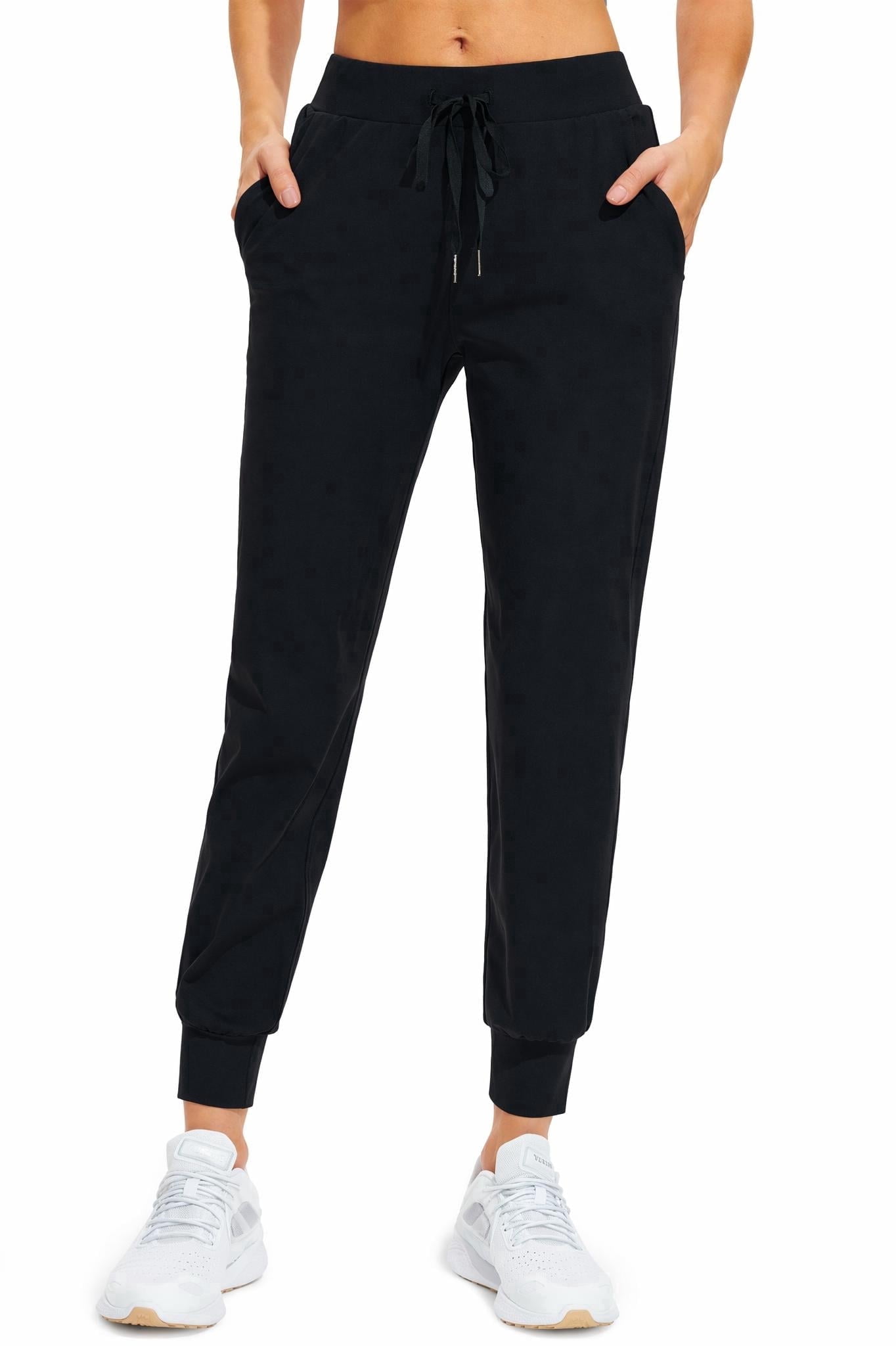 MASKERT Women's Joggers Pants-Athletic Running with Pockets Tapered Casual Workout Pants Black （Size XS-XXXL）