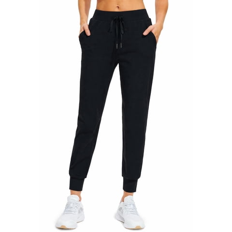 Women's Joggers Pants-Athletic Running with Pockets Tapered Casual Workout Pants Black （Size XS-XXXL）