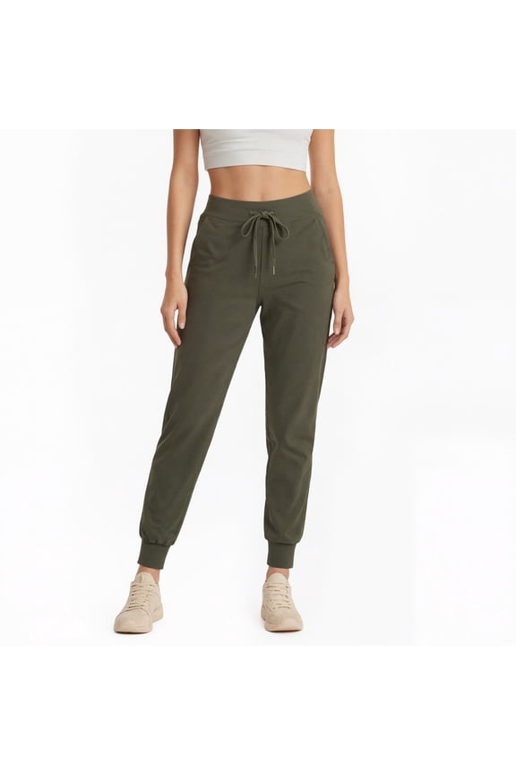 Women's Joggers Pants-Athletic Running with Pockets Tapered Casual Workout Pants Olive Green M