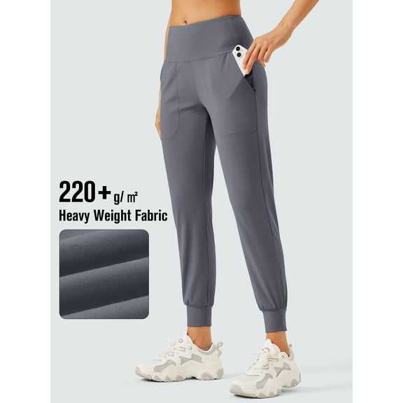 Women's Joggers Pants Lightweight Athletic Leggings High Waisted Tapered Lounge Pants for Workout, Yoga, Running Dark Grey XL
