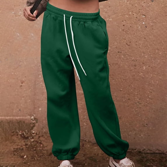 Women's Joggers Pants Pockets Drawstring Running Sweatpants for Women Lounge Workout Jogging Army Green S
