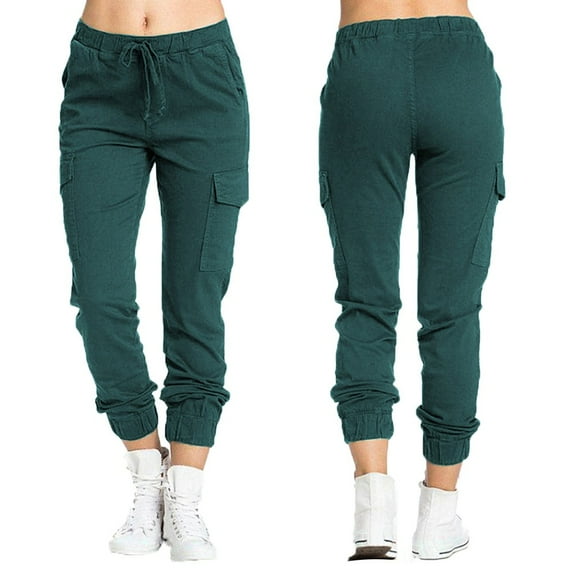 Women's Joggers Pants Pockets Drawstring Running Sweatpants for Women Lounge Workout Jogging Army Green S
