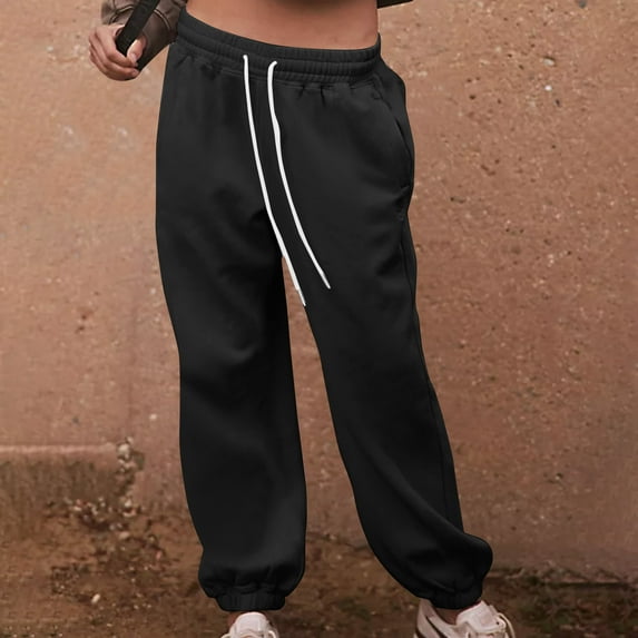 Women's Joggers Pants Pockets Drawstring Running Sweatpants for Women Lounge Workout Jogging Black M