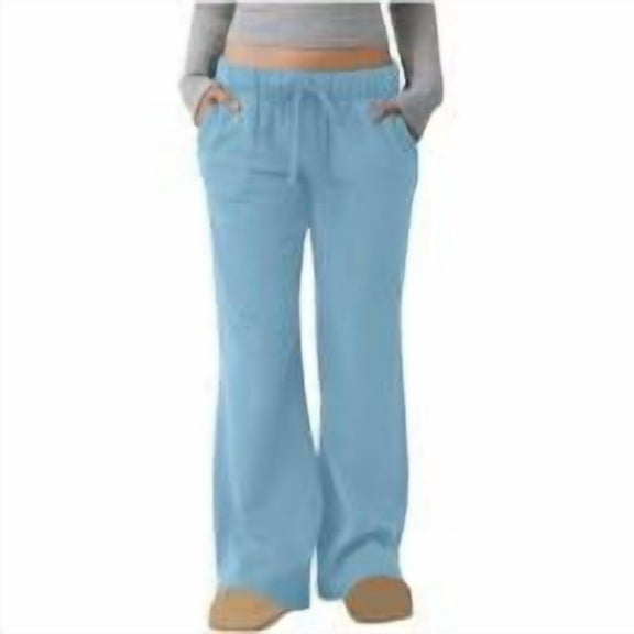 Women's Joggers Pants Pockets Solid Waisted Casual Trousers with Workout Loose Pants Blue (M)