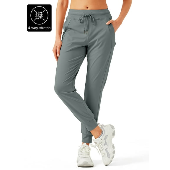 Women's Joggers Pants with Zipper Pockets High Waisted Athletic Tapered Sweatpants for Women Workout Lounge Iron Grey XL