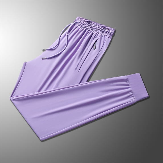 Women's Joggers Pants with Zipper Pockets Stretch Tapered Athletic Joggers for Women Lounge Jogging Workout Purple S