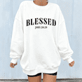 thumbnail image 1 of Women's John 20:29 "Blessed" Graphic Breathable Sweatshirt Comfortable Round-neck long-sleeved White S-3XL, 1 of 5