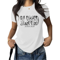 thumbnail image 1 of Women's John 20:29 "Blessed" Graphic Breathable T Shirt Casual Comfortable Short Sleeve Round Neck White S-5XL, 1 of 5