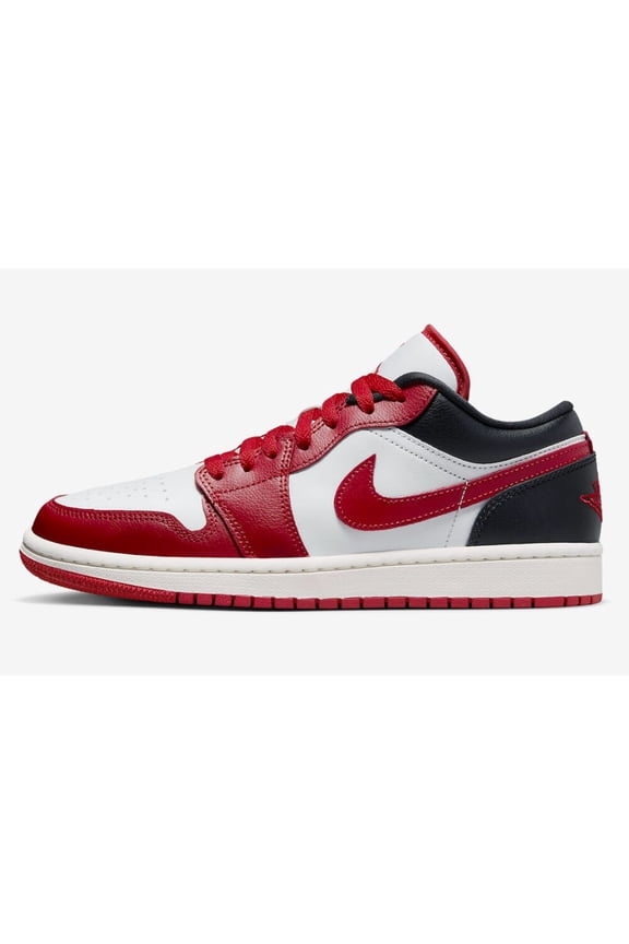 Women's Jordan 1 Low White/Gym Red-Black-Sail (DC0774 160) - 10