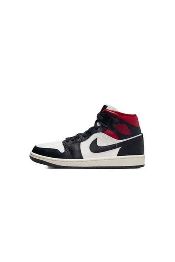 Women's Jordan 1 Mid 'Black Sail Gym Red' (BQ6472-061) - 10.5W