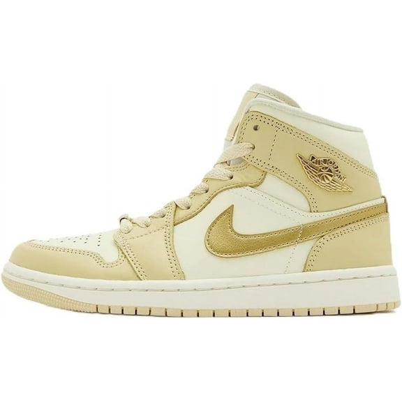 Women's Jordan 1 Mid SE Pale Vanilla/Metallic Gold (FB9892 200) - 8.5
