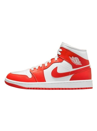 Nike air jordan 1 mid team red gym red e amp; clearance white