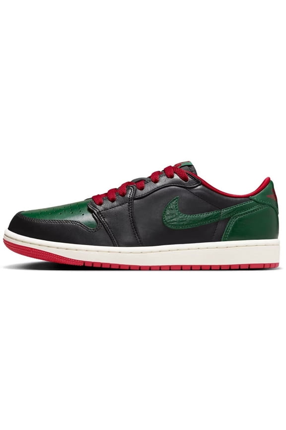 Women's Jordan 1 Retro Low OG Black/Gorge Green-Varsity Red (CZ0775 036) - 6.5