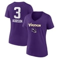 thumbnail image 1 of Women's Jordan Addison Purple Minnesota Vikings Team Wordmark Player Name & Number V-Neck T-Shirt, 1 of 3