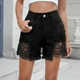 thumbnail image 1 of Women's Jorts Baggy Jean Shorts Casual High Waist Straight Leg Long Denim Shorts Streetwear Dress Shorts for Women Silk Pajamas for Women Shorts Set Steel Women's Shorts plus Size Pockets Pajamas for, 1 of 7