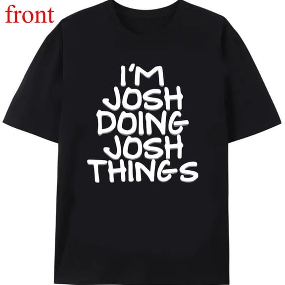 Women's Josh Things Graphic Cotton T Shirt Casual Breathable Short Sleeve Round Neck Top Black S-5XL