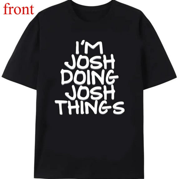 Women's Josh Things Graphic Cotton T Shirt Casual Breathable Short Sleeve Round Neck Top Black S-5XL