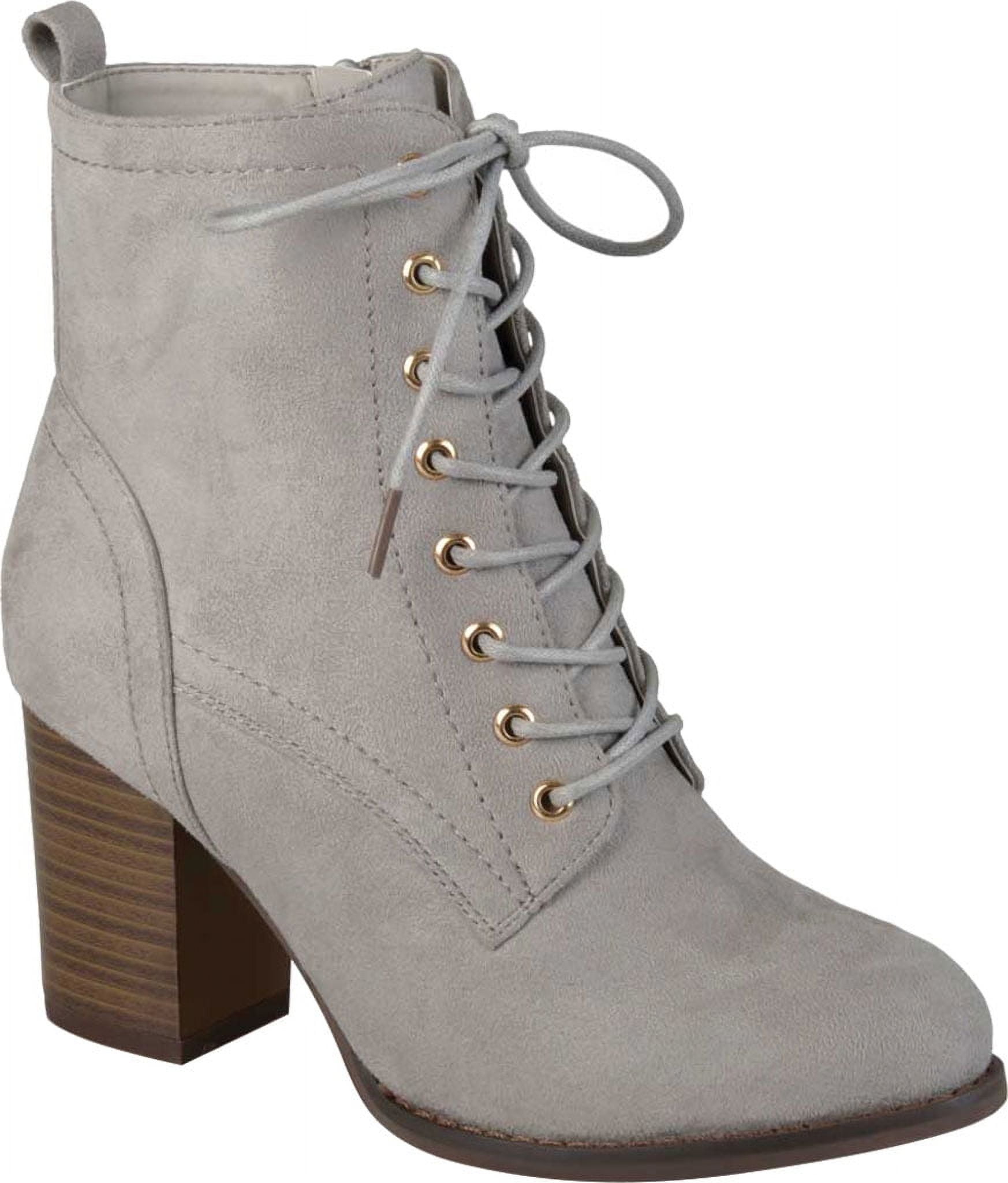 Women s Journee Collection Baylor Heeled Granny Bootie Bone Faux