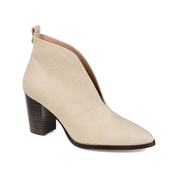 Journee Collection Womens Bellamy Embossed Pointed Toe Booties