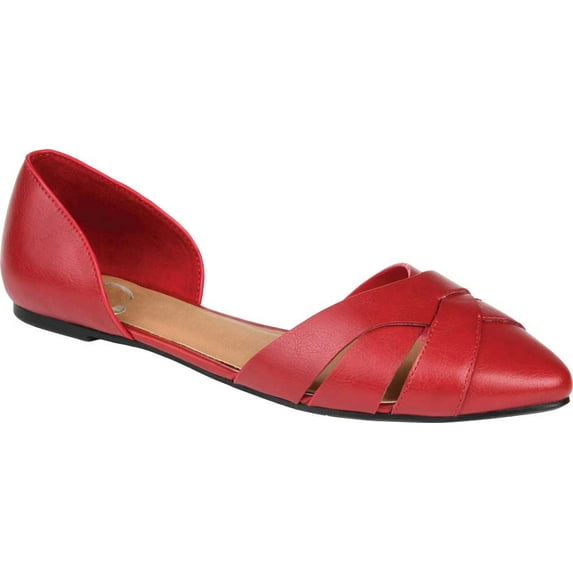 Women's Journee Collection Brandee Flat Red Faux Leather 6.5 M